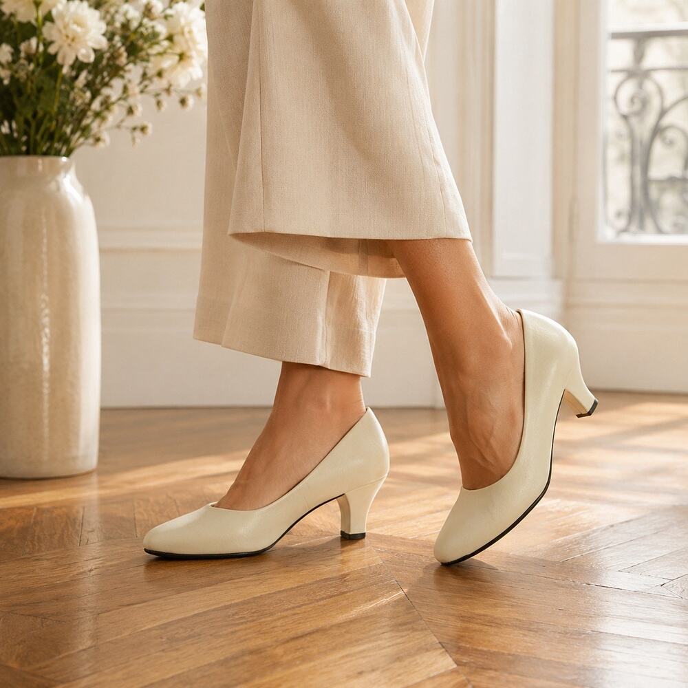 Easy Street Fabulous Bone Comfort Pumps Size 10 NWT Wedding Work Heel
